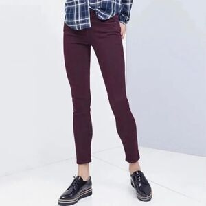 Revolve PAIGE Verdugo Ankle Vamp Red Purple Skinny Jeans